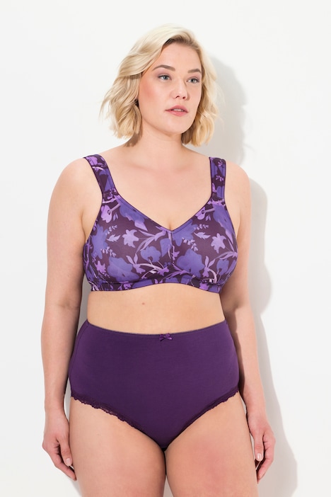 Floral Underwire-Free Microfiber Bra