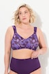 Soutien-gorge microfibre, fleurs, sans armatures, bonnet C-E