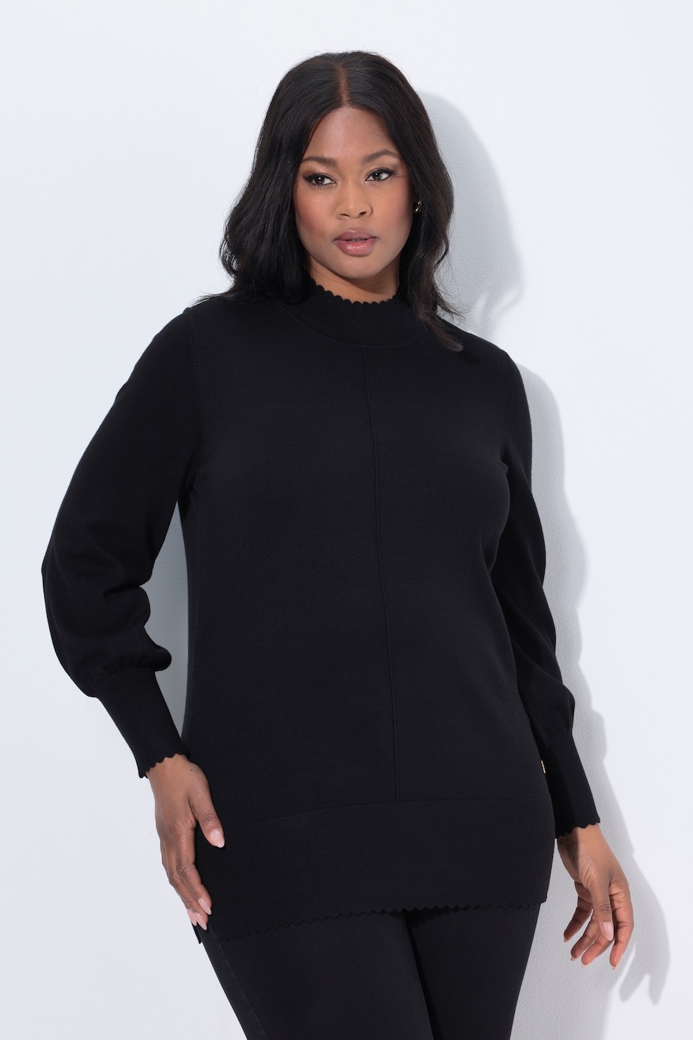 Große Größen Pullover, Damen, schwarz, Größe: 42/44, Viskose/Synthetische Fasern, Ulla Popken