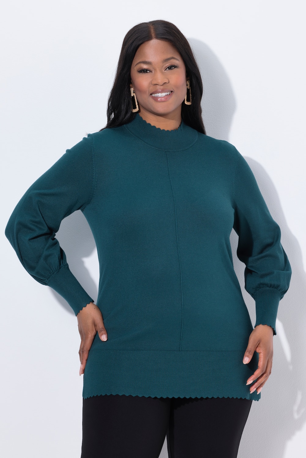 Große Größen Pullover, Damen, türkis, Größe: 54/56, Viskose/Synthetische Fasern, Ulla Popken