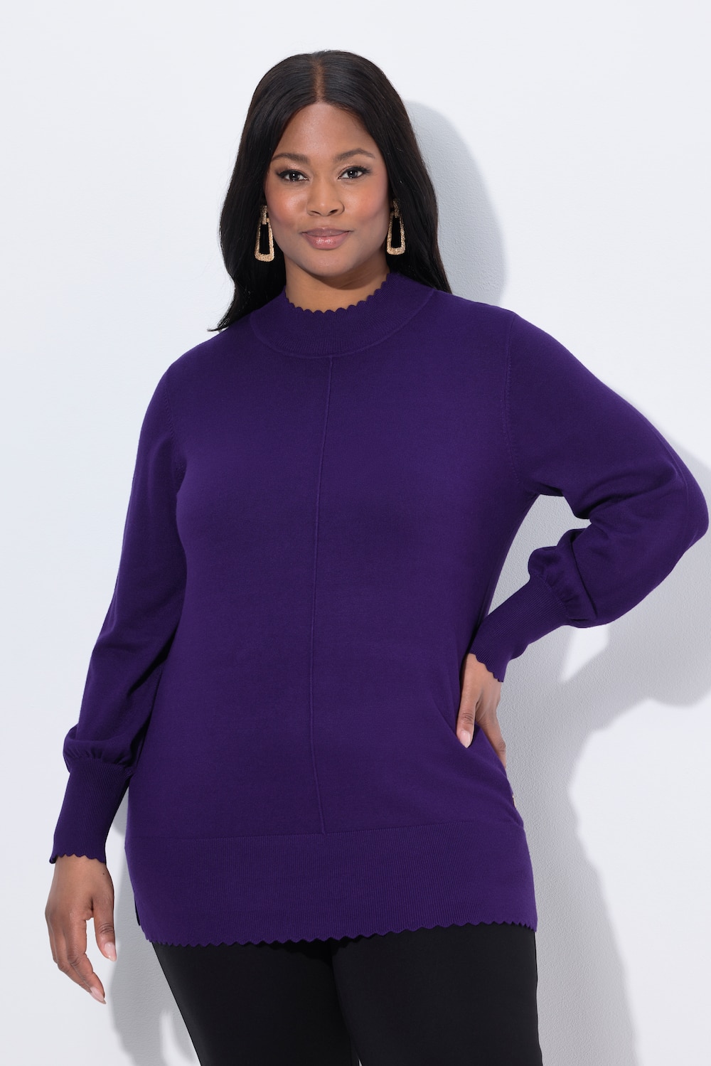 Große Größen Pullover, Damen, lila, Größe: 42/44, Viskose/Synthetische Fasern, Ulla Popken