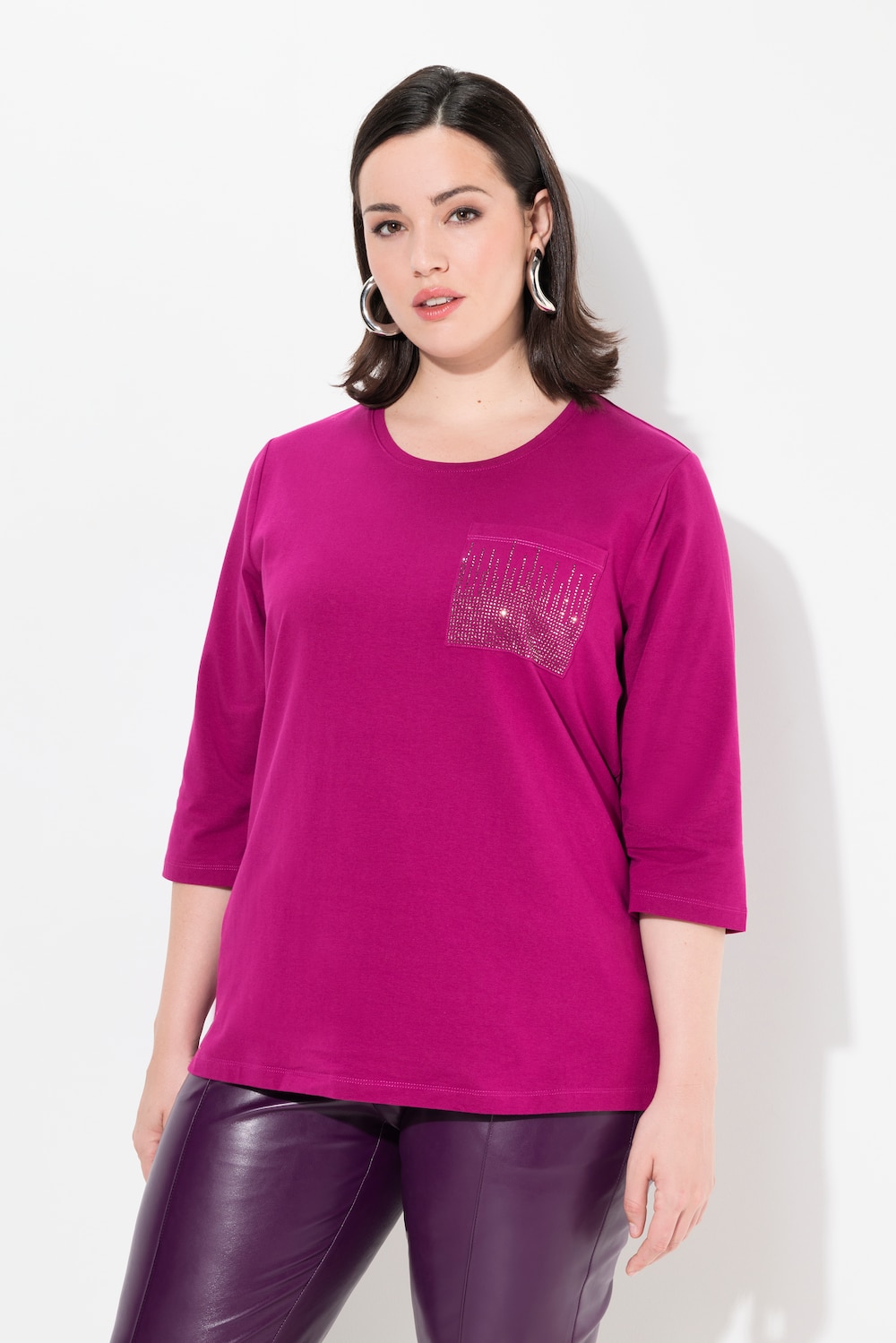 Große Größen Shirt, Damen, lila, Größe: 50/52, Baumwolle, Ulla Popken