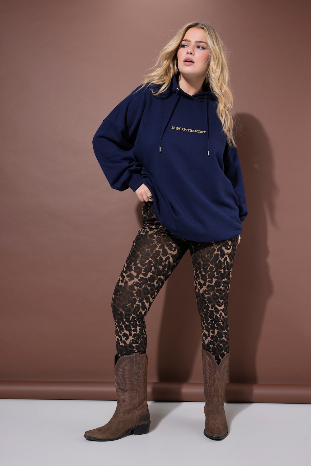 Leggings, høj talje, leo-print, tætsiddende