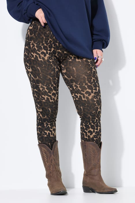 Leggings, høj talje, leo-print, tætsiddende