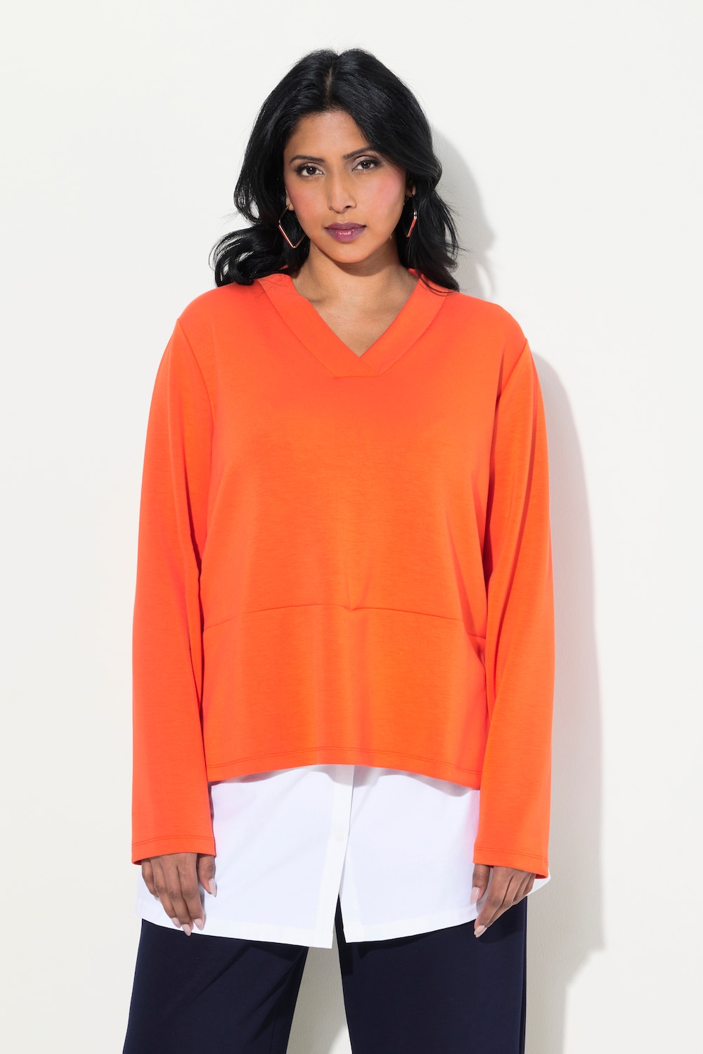 Große Größen Sweatshirt, Damen, rot, Größe: 42/44, Baumwolle/Synthetische Fasern/Polyester, Ulla Popken