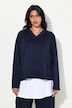 Sweatshirt, blouse inzetstuk, V-hals, lange mouwen