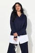 Sweatshirt, blouse inzetstuk, V-hals, lange mouwen