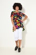 Half-Sleeve Crew Neck All-Over Heart Print T-Shirt