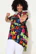 Half-Sleeve Crew Neck All-Over Heart Print T-Shirt