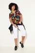 Half-Sleeve Crew Neck All-Over Heart Print T-Shirt
