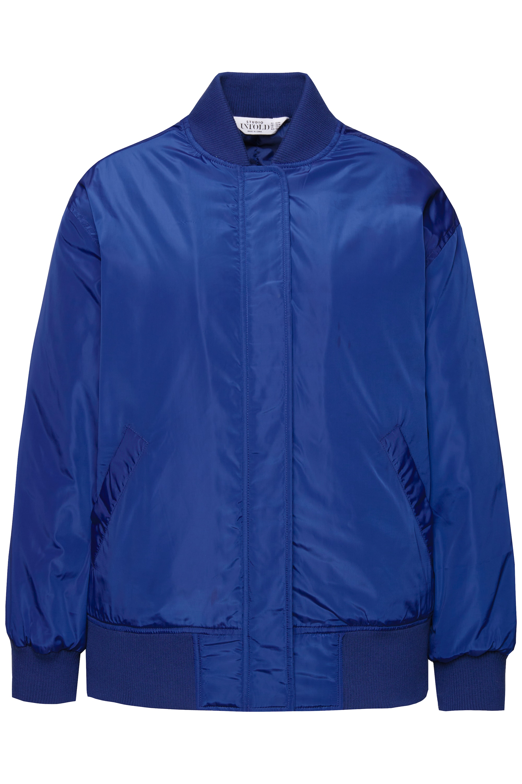 Studio Untold Damen große Größen Bomberjacke oversized Collegekragen