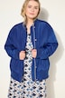 Bomberjacke, oversized, Collegekragen, Langarm