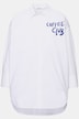 Skjortebluse, boxy snit, ryg-print, skjortekrave, lange ærmer