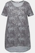 Camiseta, forma en A, estampado batik, emoticono, media manga