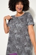 Camiseta, forma en A, estampado batik, emoticono, media manga