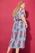 Falda pantalón, pierna muy ancha, estampado gráfico colorido, cintura elástica
