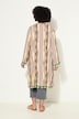 Kimono, løs pasform, mønsterblanding, åben jakke