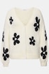 Strickjacke, Oversize Shape, Flowers, Langarm