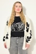 Strickjacke, Oversize Shape, Flowers, Langarm