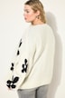 Strickjacke, Oversize Shape, Flowers, Langarm