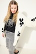 Strickjacke, Oversize Shape, Flowers, Langarm