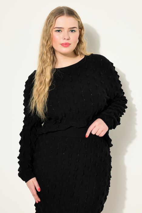 Bubble Textured Long Sleeve Sweater