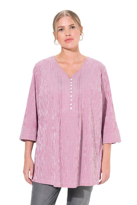 Tunika, plisování, výstřih do V, 3/4 rukávy