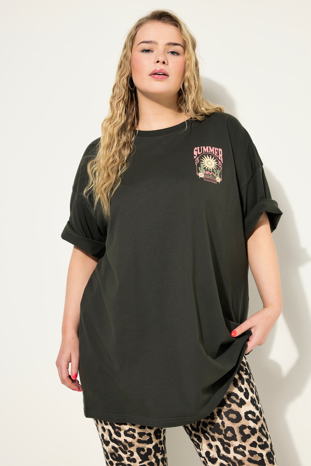 Große Größen Oversized-Shirt, Damen, grün, Größe: 58/60, Baumwolle, Studio Untold