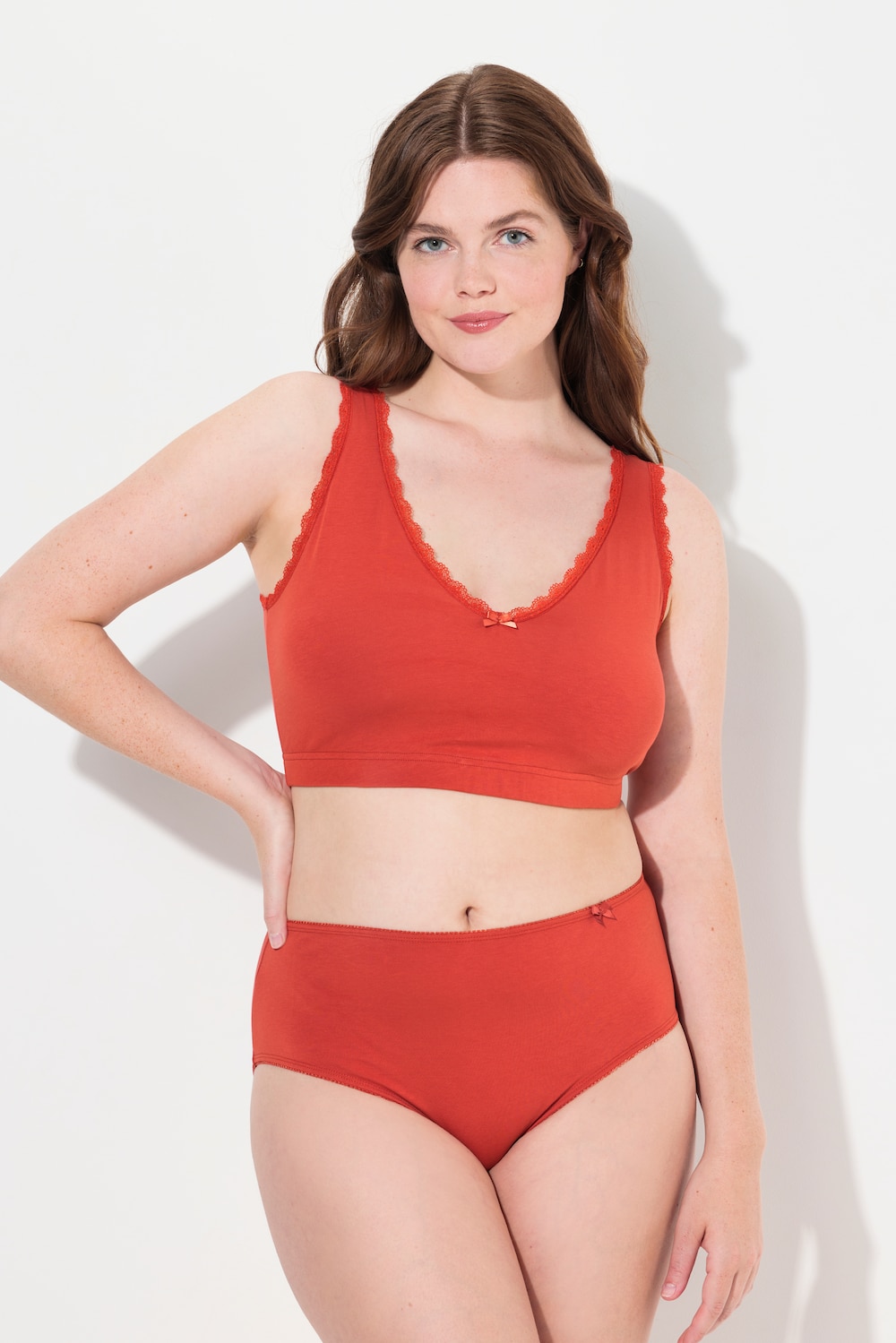 Thumbnail - Große Größen Bustier, Damen, orange, Größe: 58/60, Baumwolle, Ulla Popken