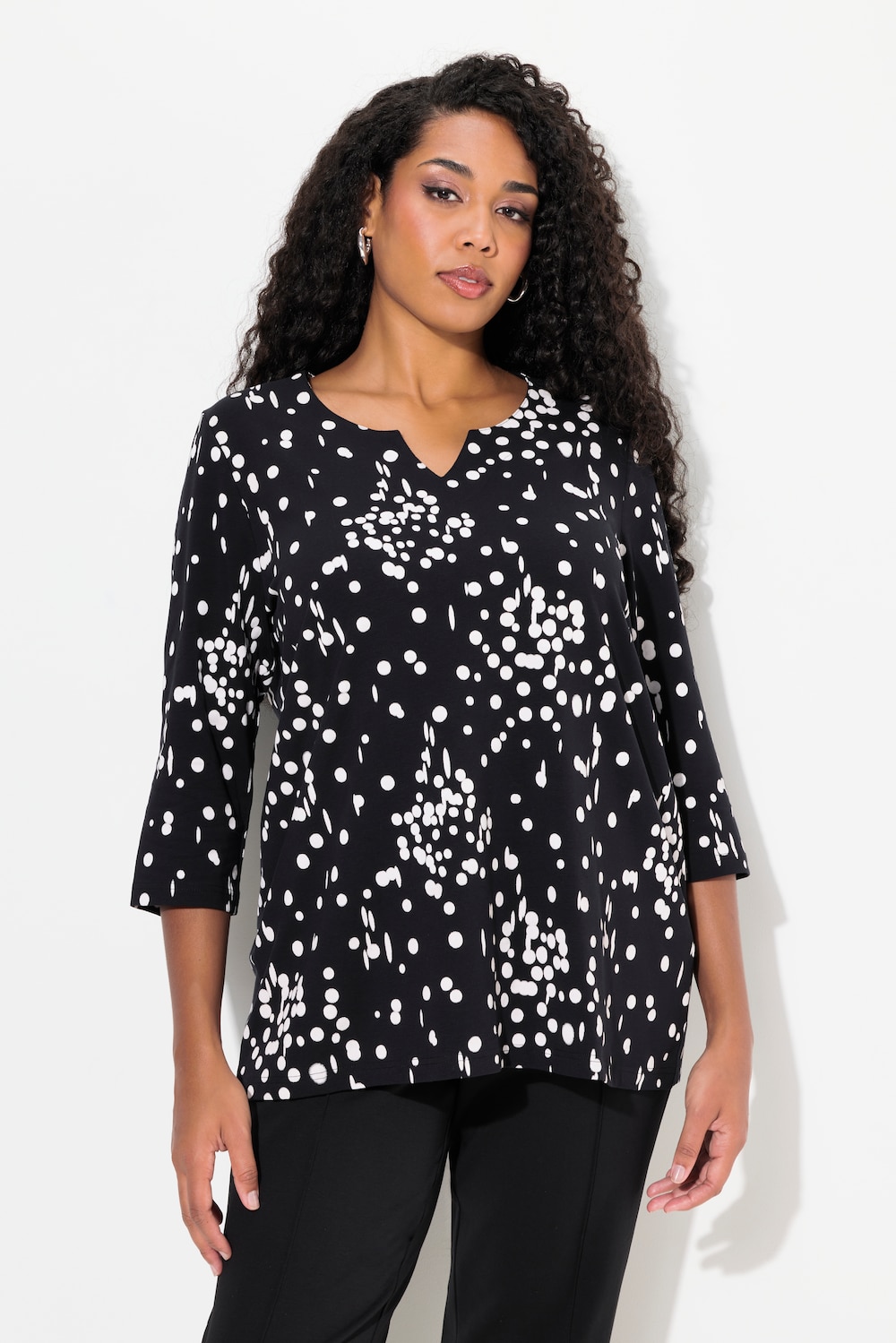 Große Größen Shirt, Damen, schwarz, Größe: 50/52, Baumwolle, Ulla Popken
