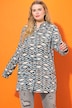 Overhemdblouse, boxy fit, grafische print, lange mouwen