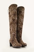 Overknee laarzen, XL-schacht, leopatroon, wijdte H