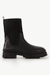 Bottes en cuir, empiècement élastique, doublure en polaire - largeur H