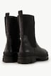 Bottes en cuir, empiècement élastique, doublure en polaire - largeur H