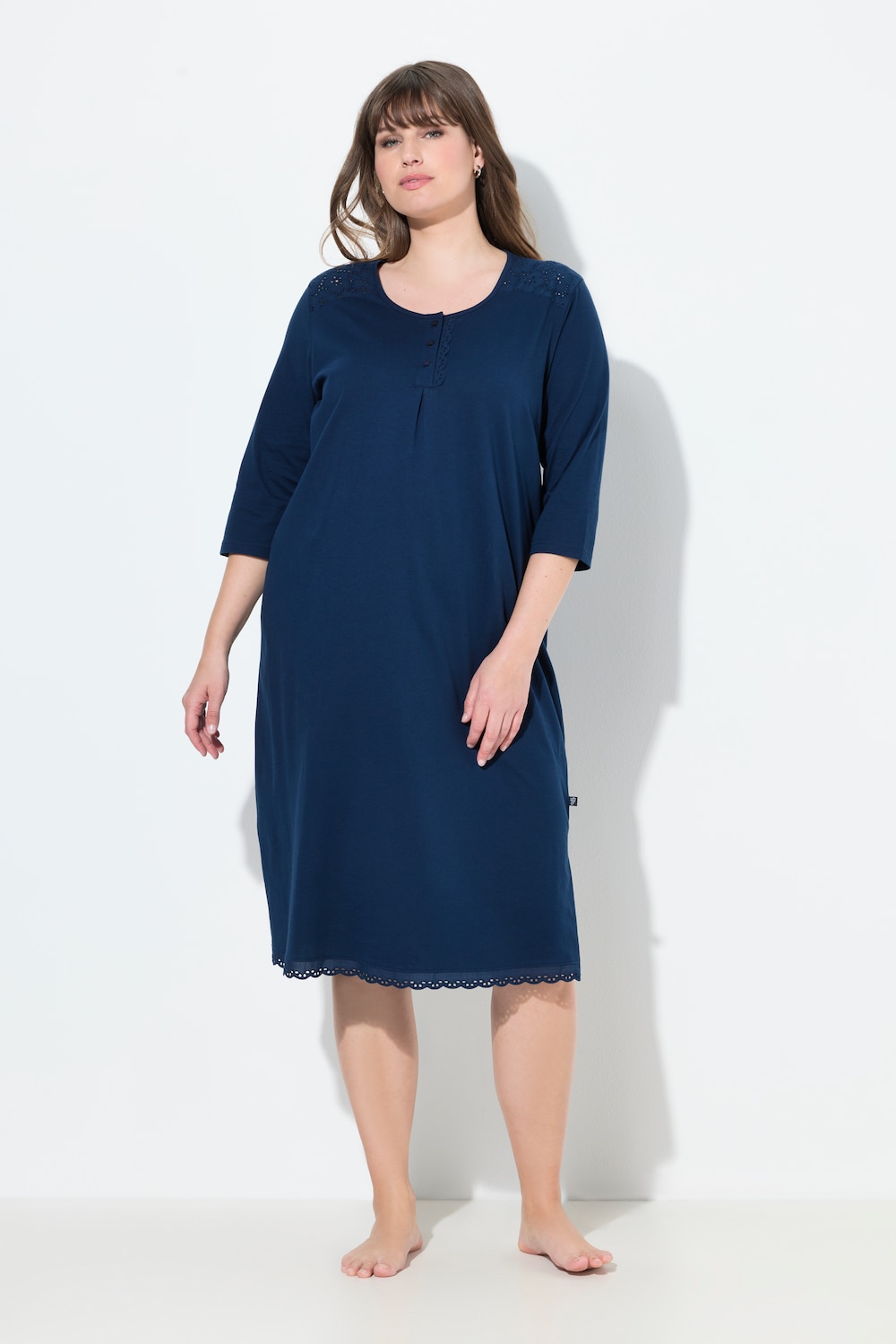Thumbnail - Große Größen Nachthemd, Damen, blau, Größe: 54/56, Baumwolle, Ulla Popken