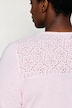 Chemise de nuit à col rond et manches 3/4, broderie ajourée et pli décoratif