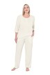 Pyžamo, děrovaná výšivka, kulatý výstřih, ozdobné sklady, 3/4 rukávy