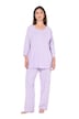 Pyžamo, děrovaná výšivka, kulatý výstřih, ozdobné sklady, 3/4 rukávy
