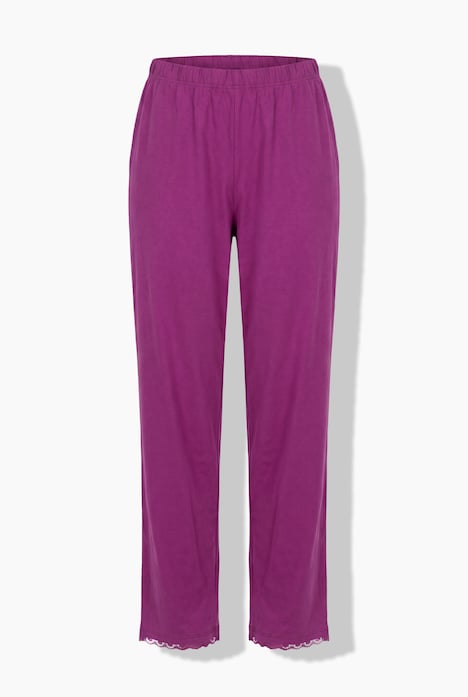 Pyjama, Zweiteiler, Lochstickerei, Zierfalte, 3/4-Arm
