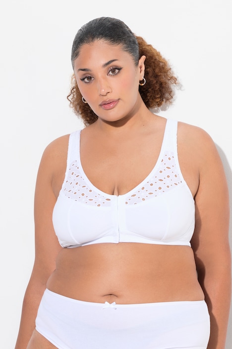 Front Close Broderie Anglaise Underwire-Free Relief Bra