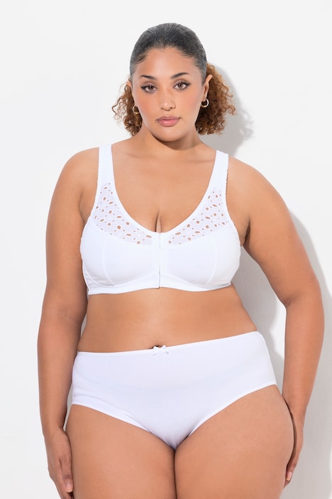 Front Close Broderie Anglaise Underwire-Free Relief Bra