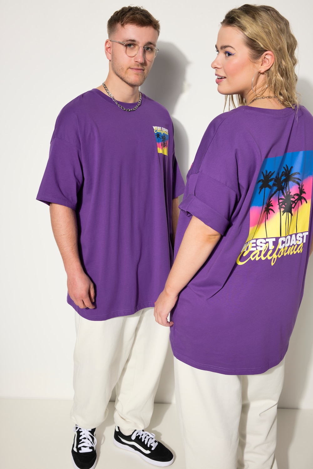 T-Shirt, Rundhals, Rücken California Print, Unisex