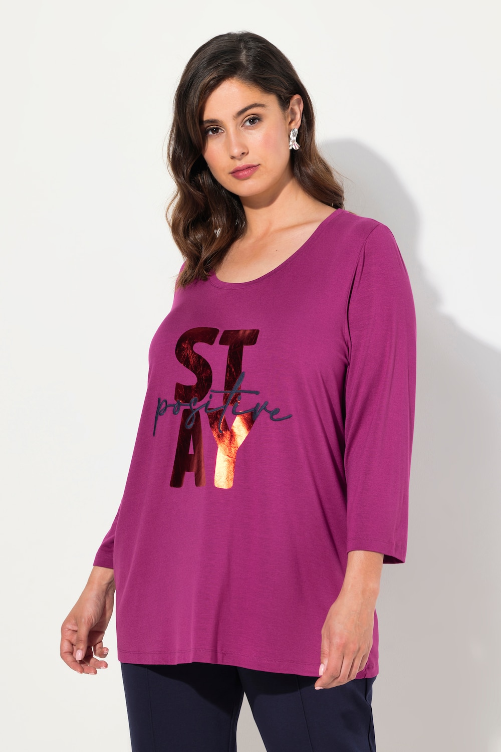 Große Größen Shirt, Damen, lila, Größe: 42/44, Viskose, Ulla Popken