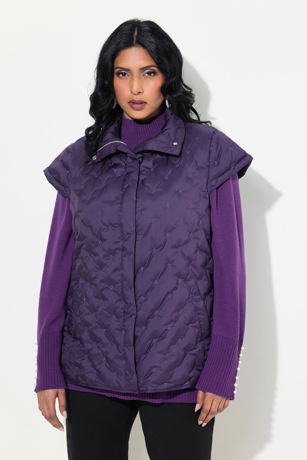 Große Größen Steppweste, Damen, lila, Größe: 58/60, Polyester, Ulla Popken