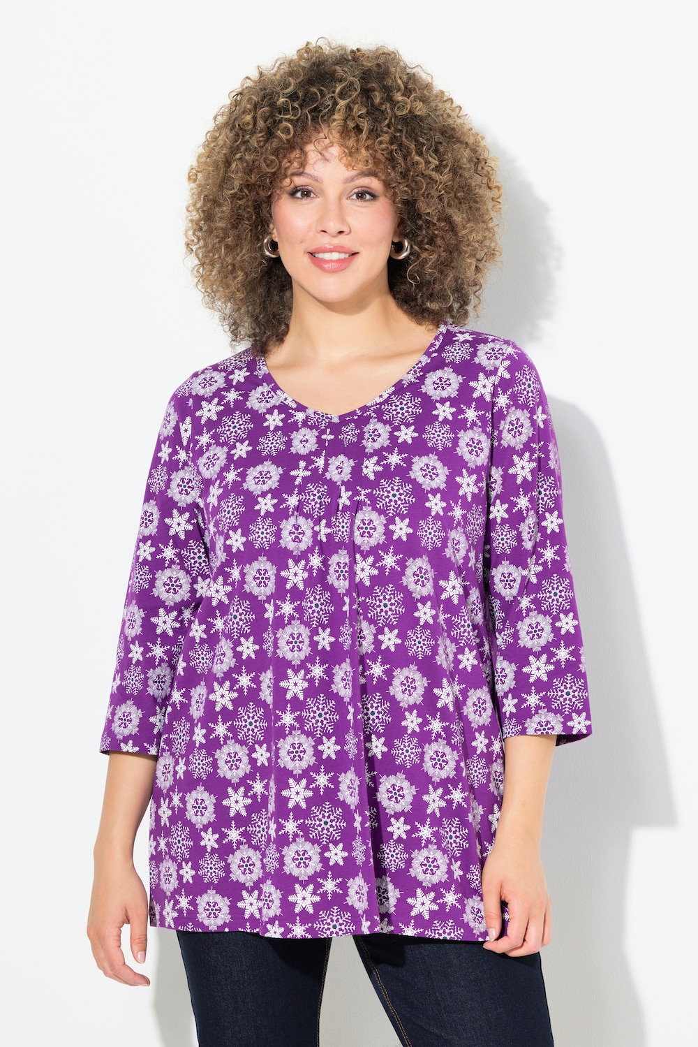 Große Größen Shirt, Damen, lila, Größe: 54/56, Baumwolle, Ulla Popken
