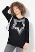 Pullover, Pailletten-Stern, V-Ausschnitt, Langarm