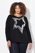 Pullover, Pailletten-Stern, V-Ausschnitt, Langarm