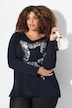Pullover, Pailletten-Stern, V-Ausschnitt, Langarm