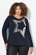 Pullover, Pailletten-Stern, V-Ausschnitt, Langarm