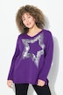 Pullover, Pailletten-Stern, V-Ausschnitt, Langarm